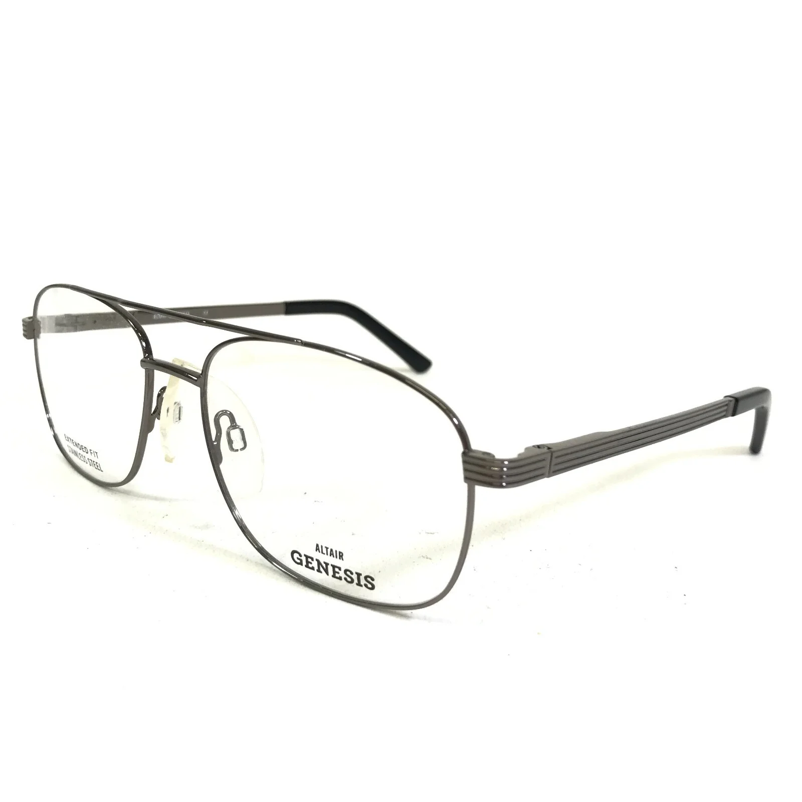 Altair Large Eyeglasses Frames Genesis G4002 GUN Grey Square Full Rim 57-17-145 4