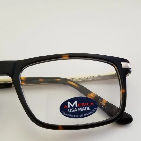 AMERICA USA MADE Brown Tort Eyeglasses 54-16-145 2