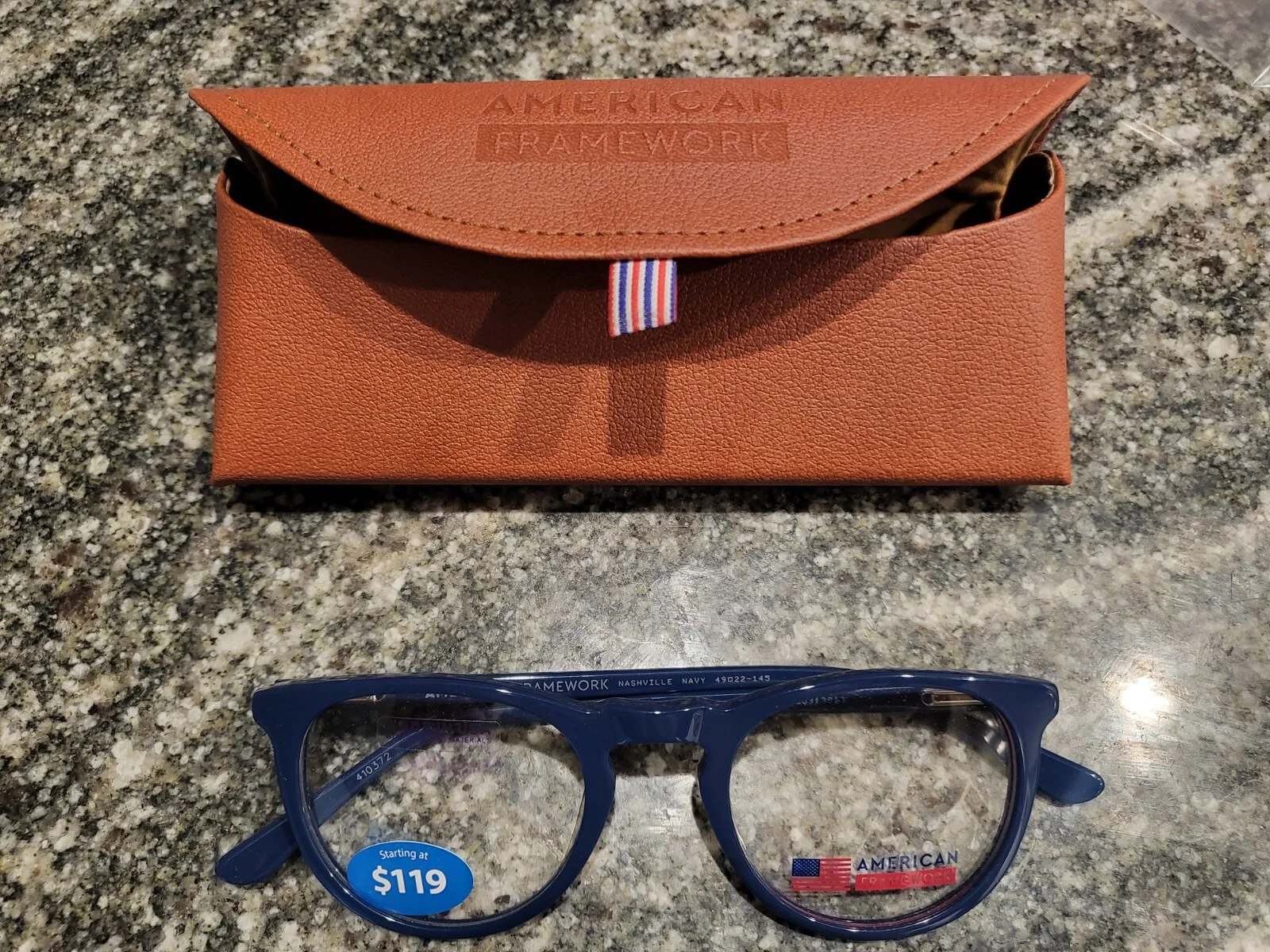 American Framework Nashville Navy Full Rim Optical Frame w/ Hard Case NEW