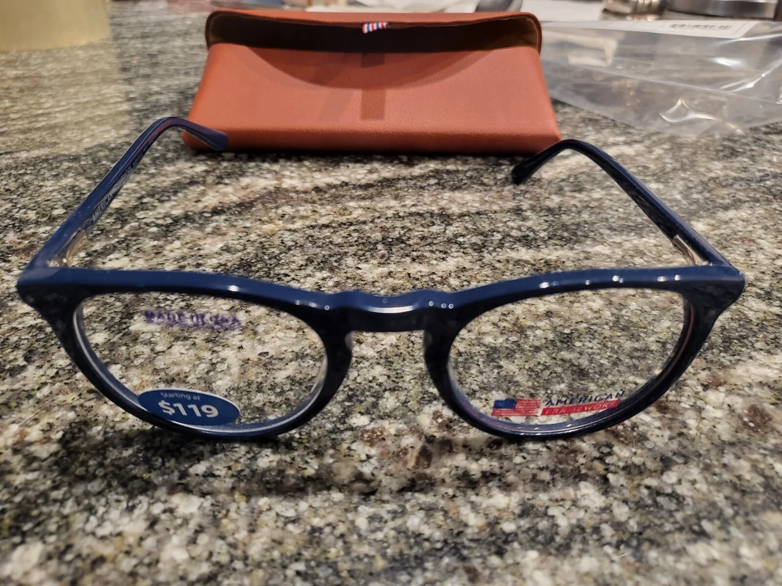 American Framework Nashville Navy Full Rim Optical Frame w/ Hard Case NEW 2