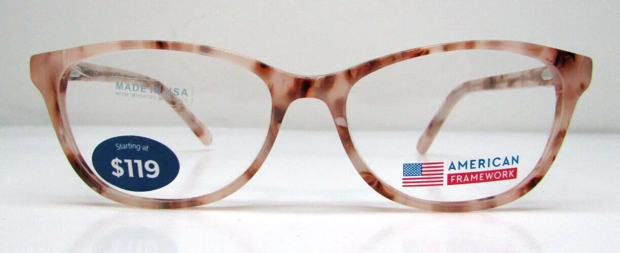 American Framework TOPEKA BSTT Full Rim Optical Frame w/ Soft Case 52/16-140 3