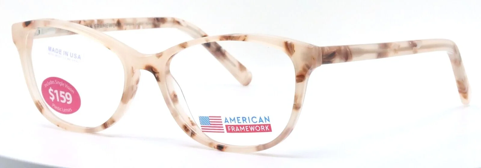 AMERICAN FRAMEWORK Topeka Rose Tortoise Cat Eye Womens Eyeglasses 52-16-140