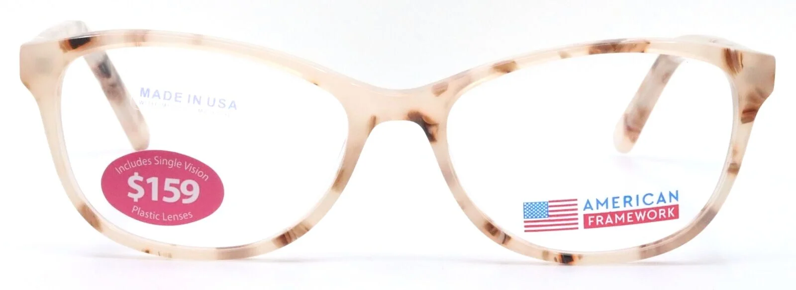 AMERICAN FRAMEWORK Topeka Rose Tortoise Cat Eye Womens Eyeglasses 52-16-140 2
