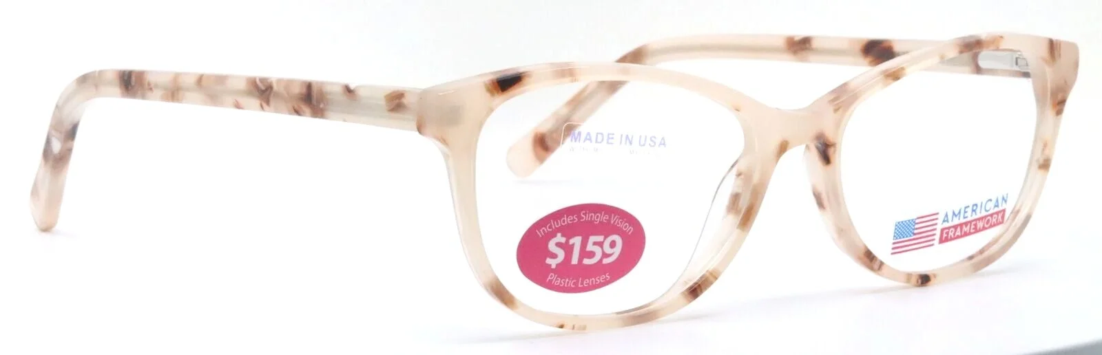 AMERICAN FRAMEWORK Topeka Rose Tortoise Cat Eye Womens Eyeglasses 52-16-140 3