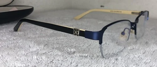 Ann Taylor Eyeglasses Frame ATP701 C03 48-16-125 Petite Black Blue Titanium Rims 2