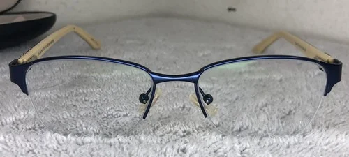 Ann Taylor Eyeglasses Frame ATP701 C03 48-16-125 Petite Black Blue Titanium Rims 3