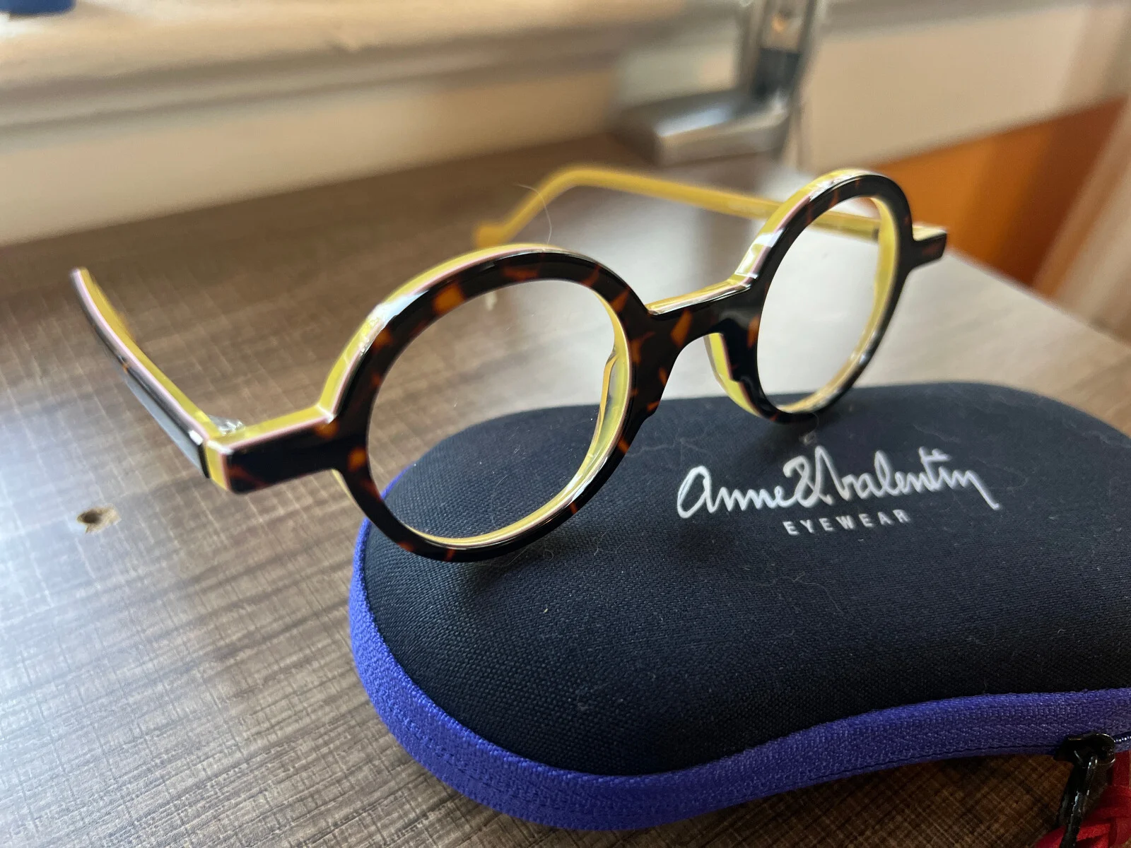 Anne et Valentin, Round, Acetate, Tortoise/Yellow, Style Alpha Alienor 1723 2
