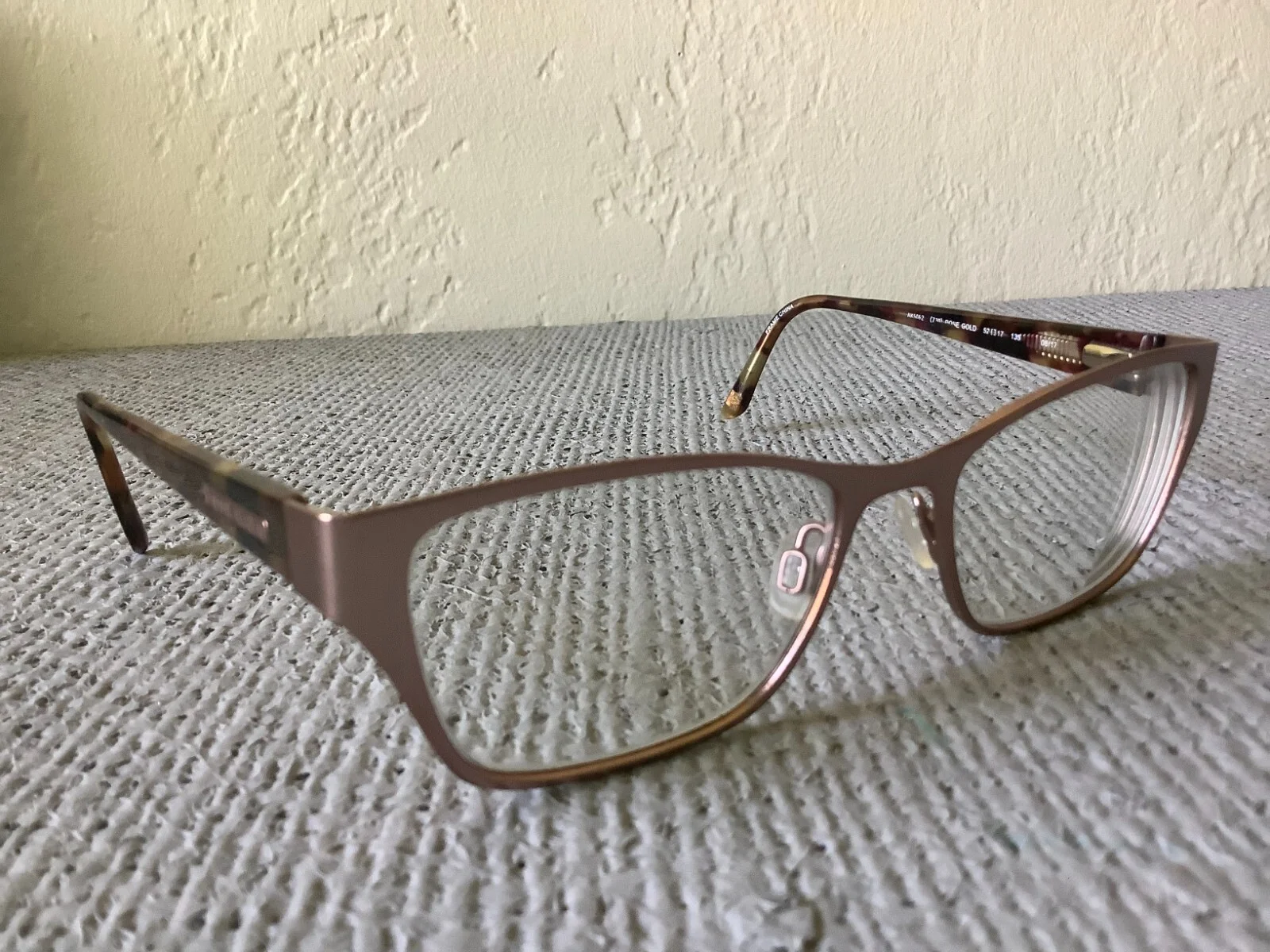 Anne Klein AK 5062 717 Rose Gold Tortoise Eyeglasses FRAMES 52-17-135 VGood