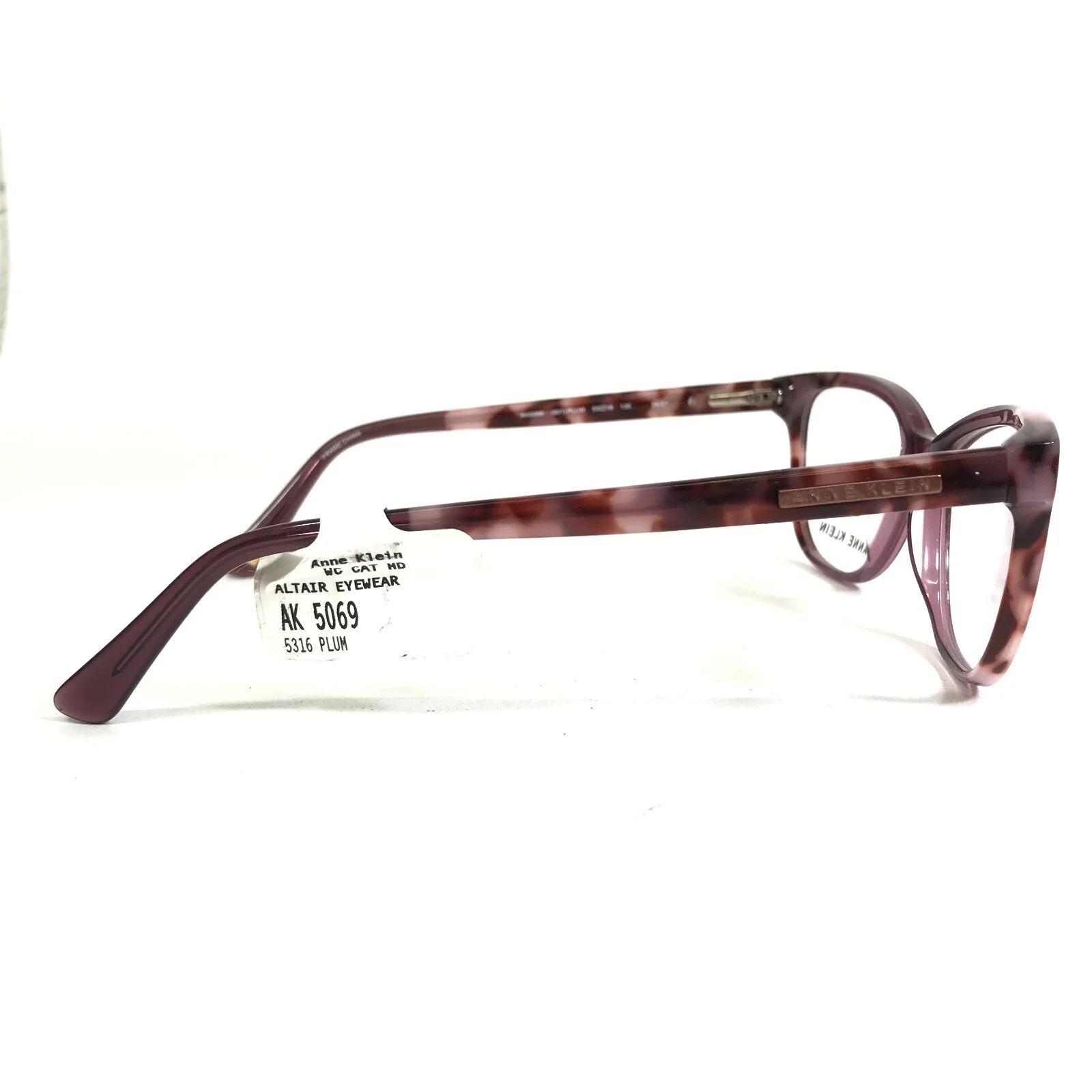 Anne Klein Eyeglasses Frames AK5069 501 PLUM Tortoise Cat Eye Full Rim 53-16-135 3