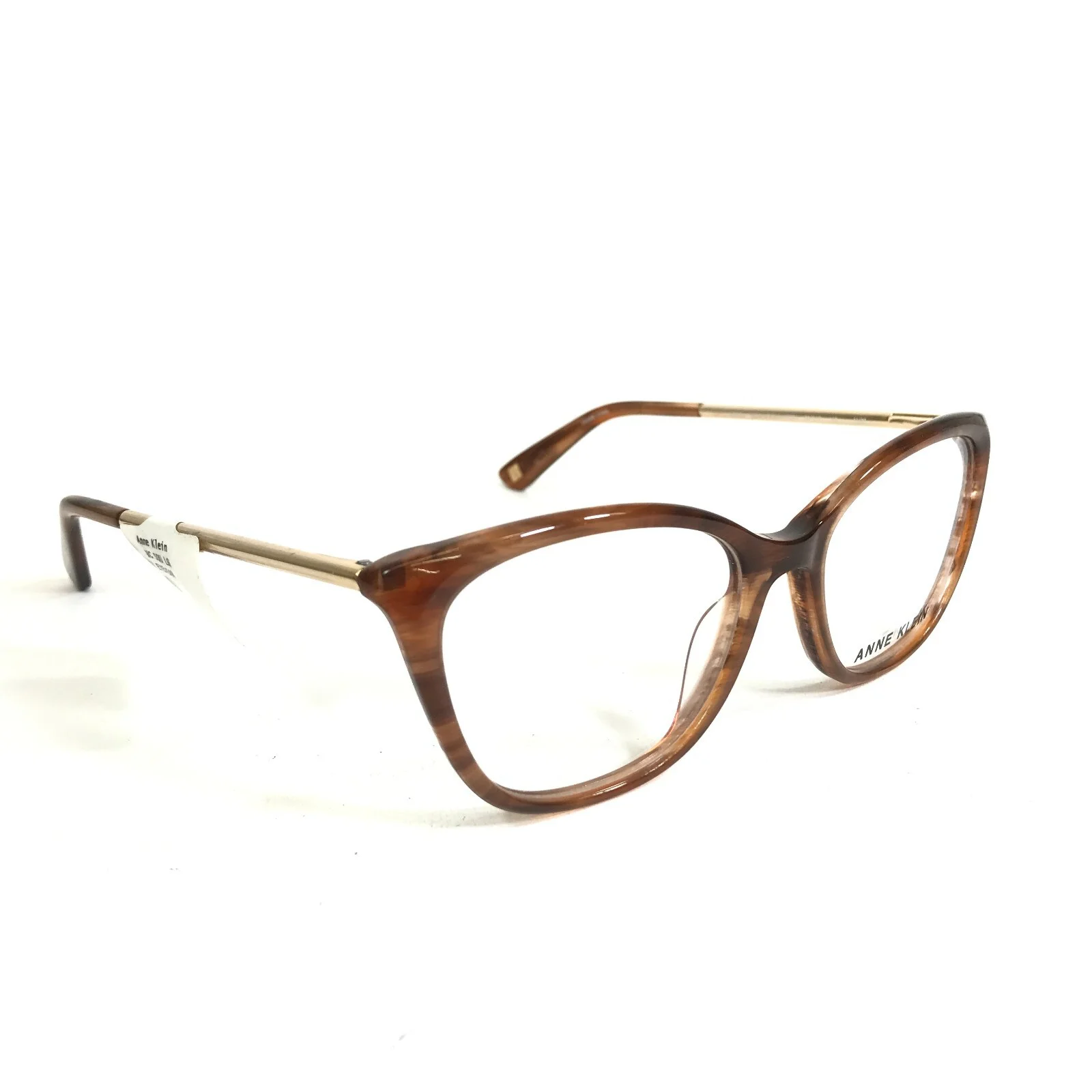 Anne Klein Eyeglasses Frames AK5084 200 MOCHA HORN Brown Gold Cat Eye 53-17-140 2