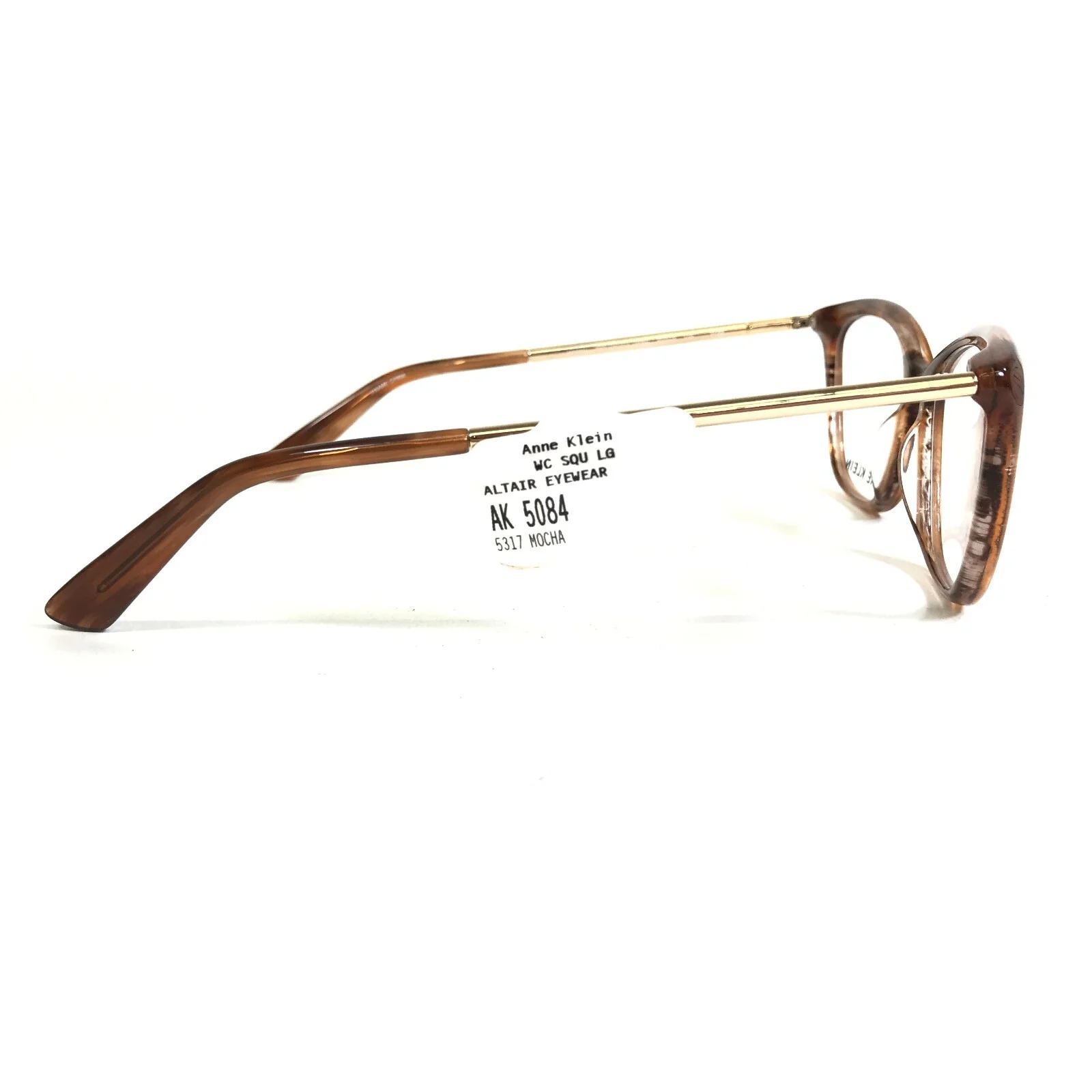 Anne Klein Eyeglasses Frames AK5084 200 MOCHA HORN Brown Gold Cat Eye 53-17-140 3