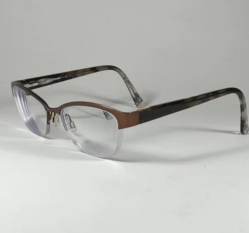 Anne Klein Eyeglasses FRAMES ONLY Semi Rim Rectangle Mocha AK5077 52 17 135