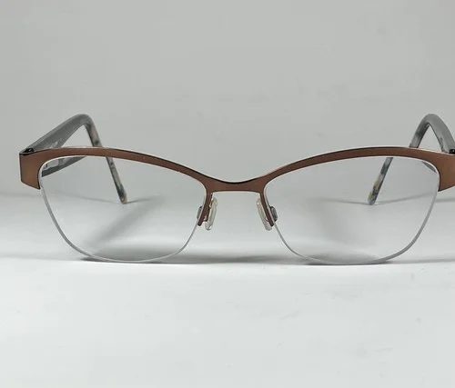 Anne Klein Eyeglasses FRAMES ONLY Semi Rim Rectangle Mocha AK5077 52 17 135 2