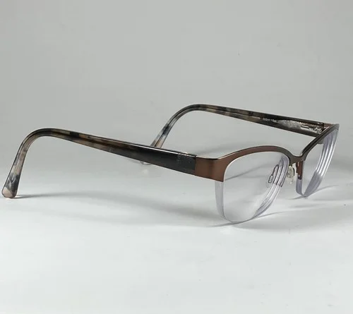 Anne Klein Eyeglasses FRAMES ONLY Semi Rim Rectangle Mocha AK5077 52 17 135 4