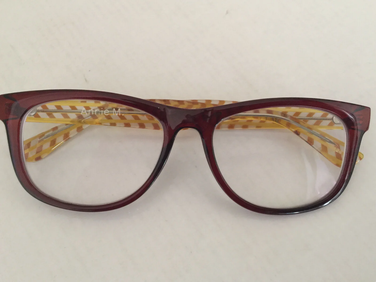 Annie vintage Eyeglasses wine/yellow square Frames for women 2