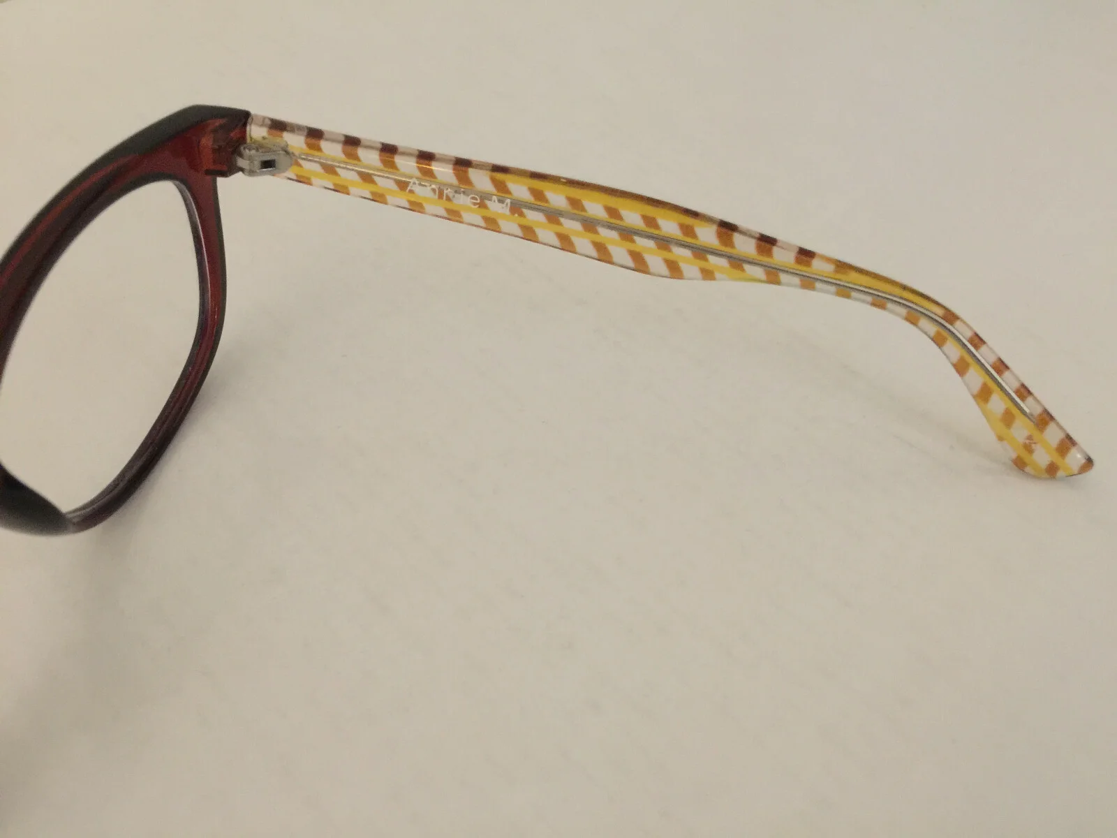 Annie vintage Eyeglasses wine/yellow square Frames for women 4