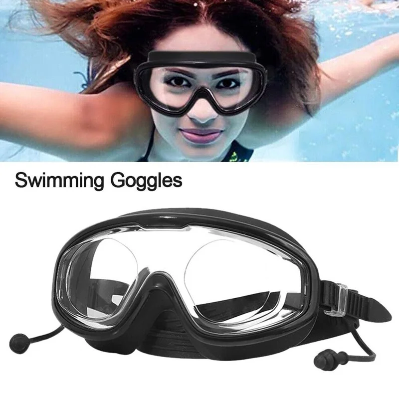 Anti-fog Adult Youth Eyeglasses Swimming Goggles Swim Eyewear with Earplugs