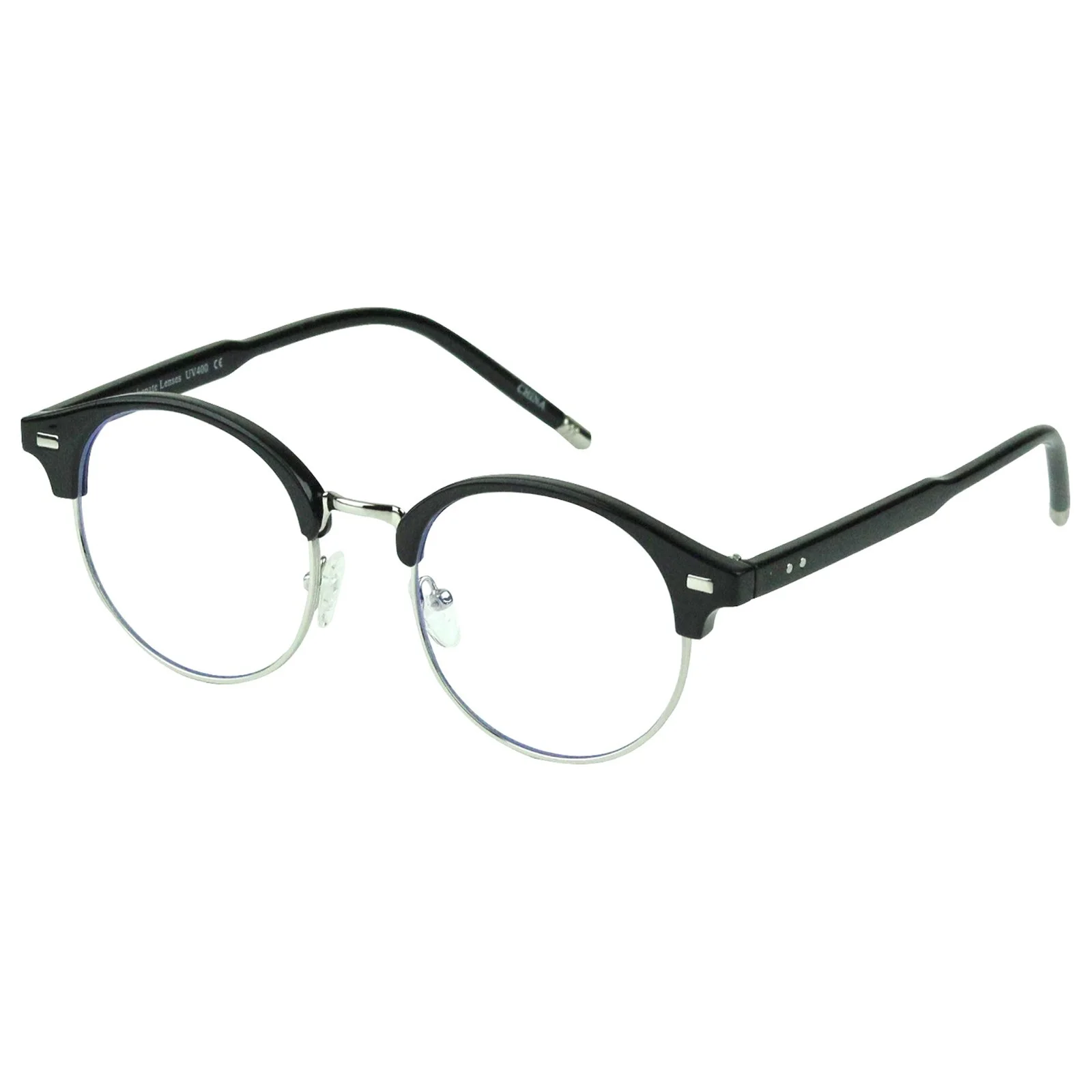Anti Glare Blue Light Blocking Glasses Computer Gaming Clear Lens Silver Black