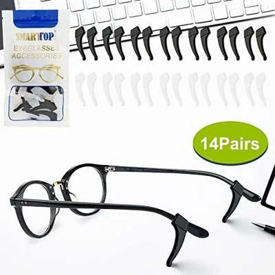 Anti-Slip Eyeglass Ear Grips Hook,Comfortable Silicone ElasticT Holder 14 Pairs 4