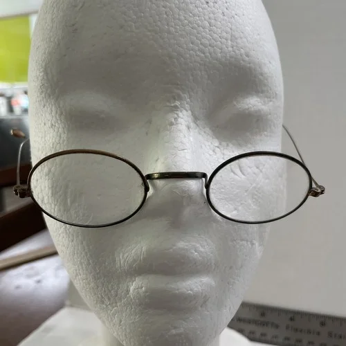 Antique 1900s Spectacles Wire Rim Bronze Color Eyeglasses.