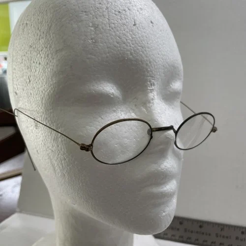 Antique 1900s Spectacles Wire Rim Bronze Color Eyeglasses. 3