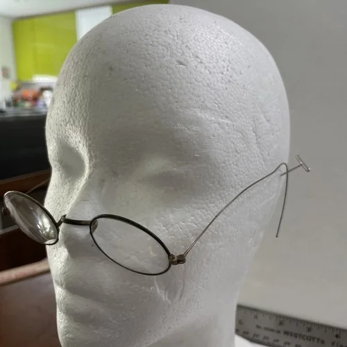 Antique 1900s Spectacles Wire Rim Bronze Color Eyeglasses. 4