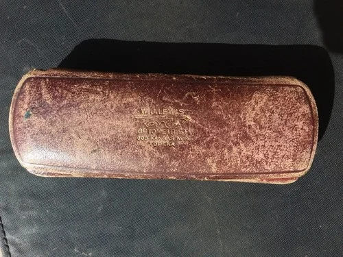 Antique 1909 Eye Glasses Green Felt Case Optometrist Topeka Kansas Medical Optic 4