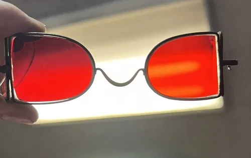Antique 19th century carriage spectacles railroad eyeglasses Ruby Red 2