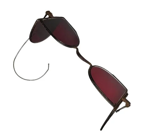 Antique 19th century carriage spectacles railroad eyeglasses Ruby Red 4