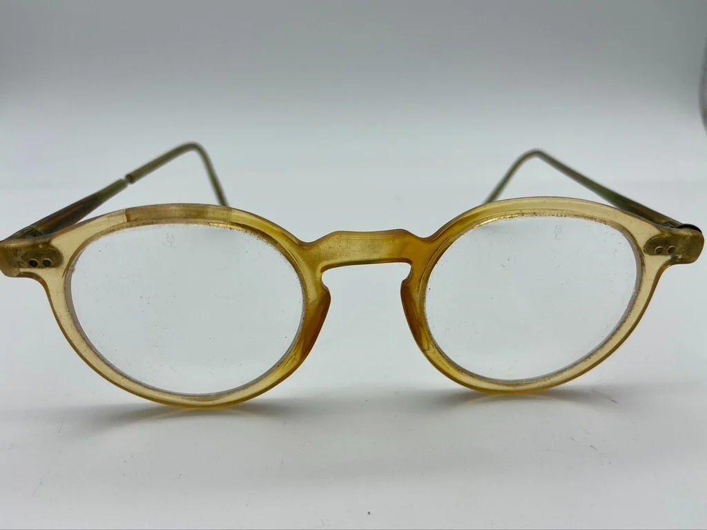Antique B&L Bausch & Lomb Wire Frame Eye Glasses Cable Temple W Case 2