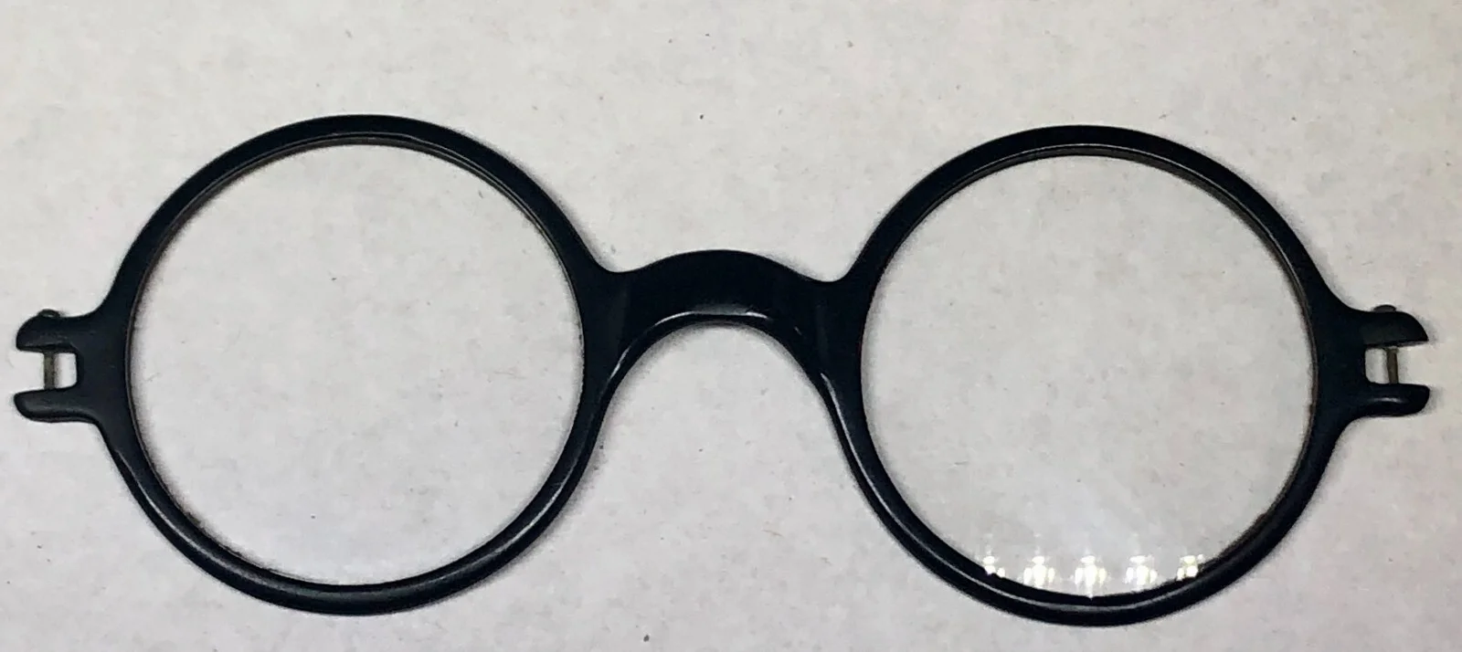Antique Black Bakelite Harold Lloyd Harry Potter Like Frames Eyeglasses No Arms