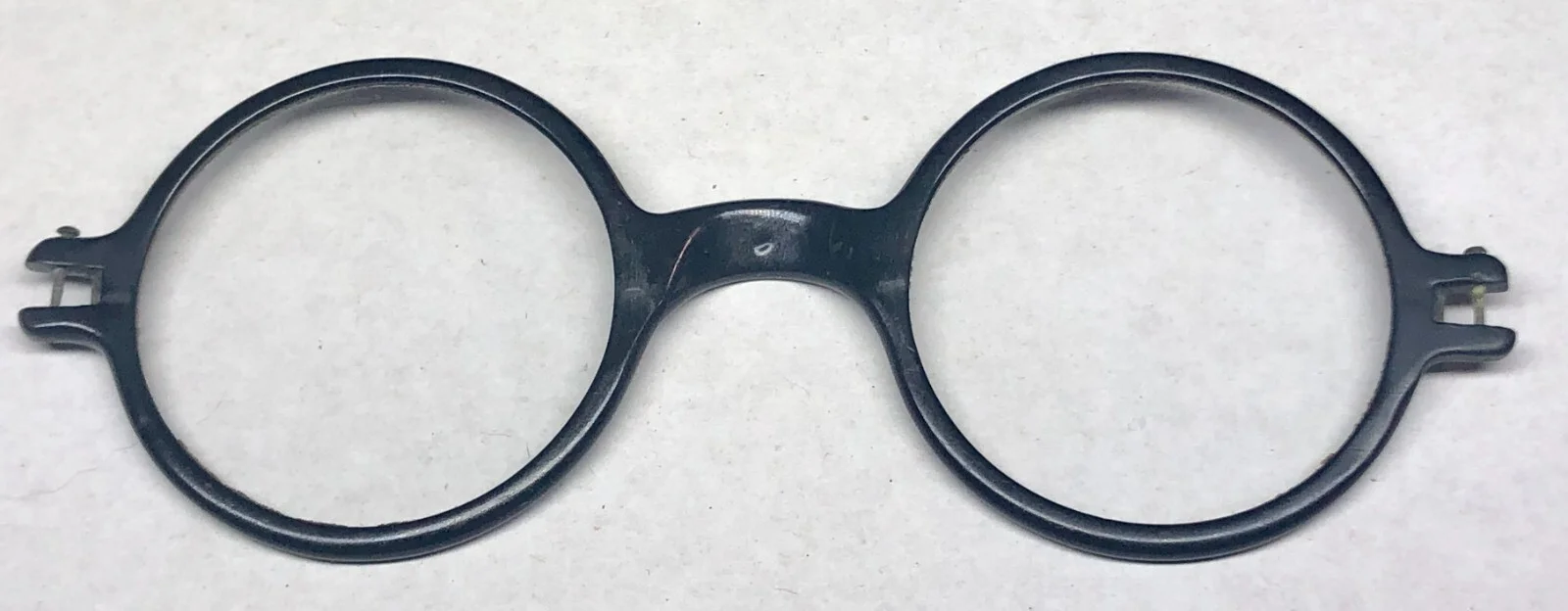 Antique Black Bakelite Harold Lloyd Harry Potter Like Frames Eyeglasses No Arms 4