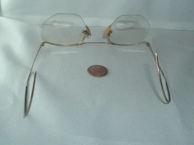 ANTIQUE DR. LINUQUIST OPTICIAN ROCKFORD ILLINOIS EYEGLASSES & ORIGINAL CASE 4