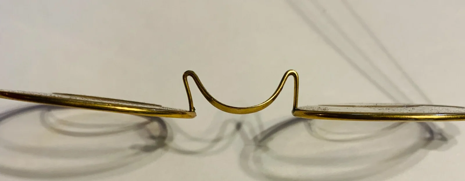 Antique eye glasess gold filled wire rim frames 1920s-1930s case, bifocals 2