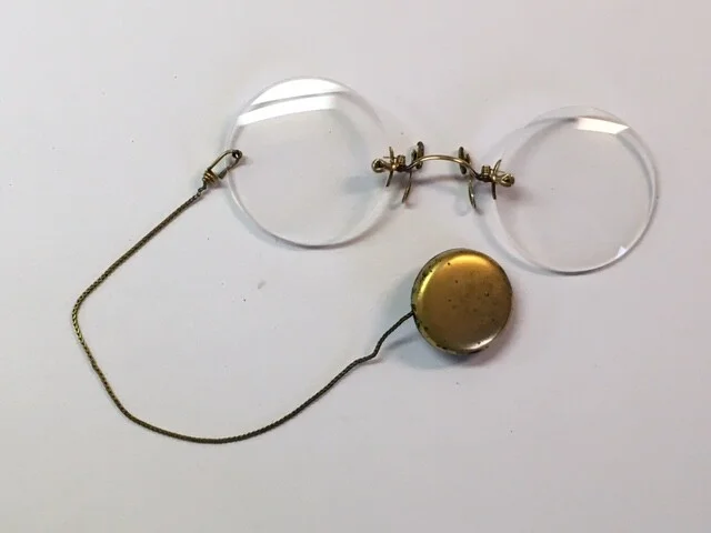 Antique Eye Glasses & Case- C. C. Cocklin, MD- Harrisburg, PA- 10K Gold Metal