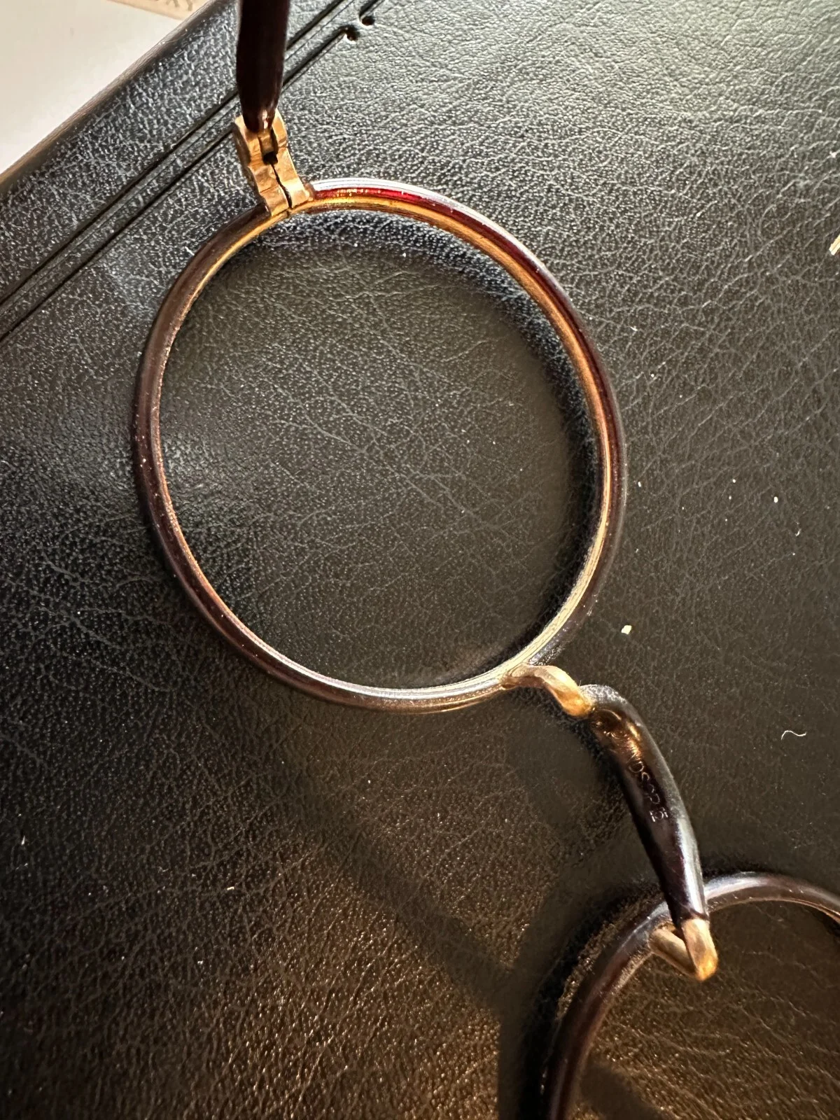 Antique Eyeglass Frames HARRY POTTER Halloween Mahogany&Gold w spring-close case 4
