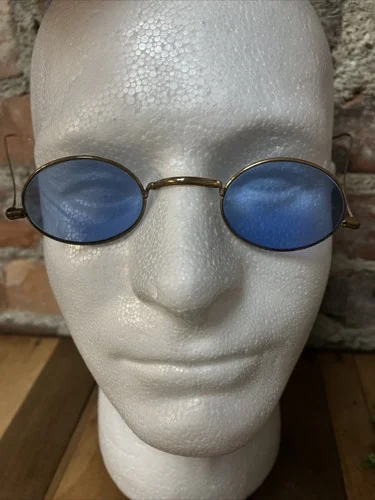 Antique Eyeglasses Spectacles Blue Lenses Wire Frame 19th Century 4