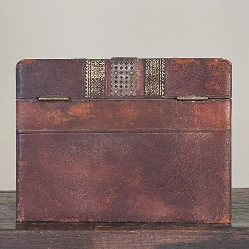 Antique French 19th Century Leather Tantalus 4
