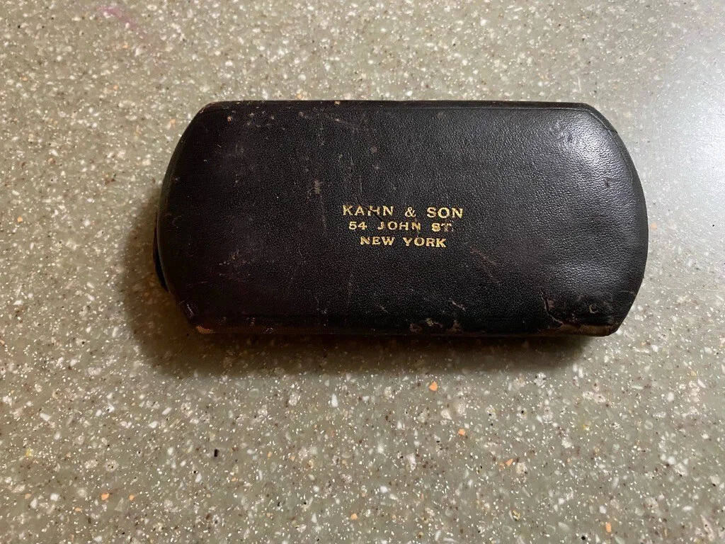 Antique Glasses Eyeglasses with Case and Chain 1900 4
