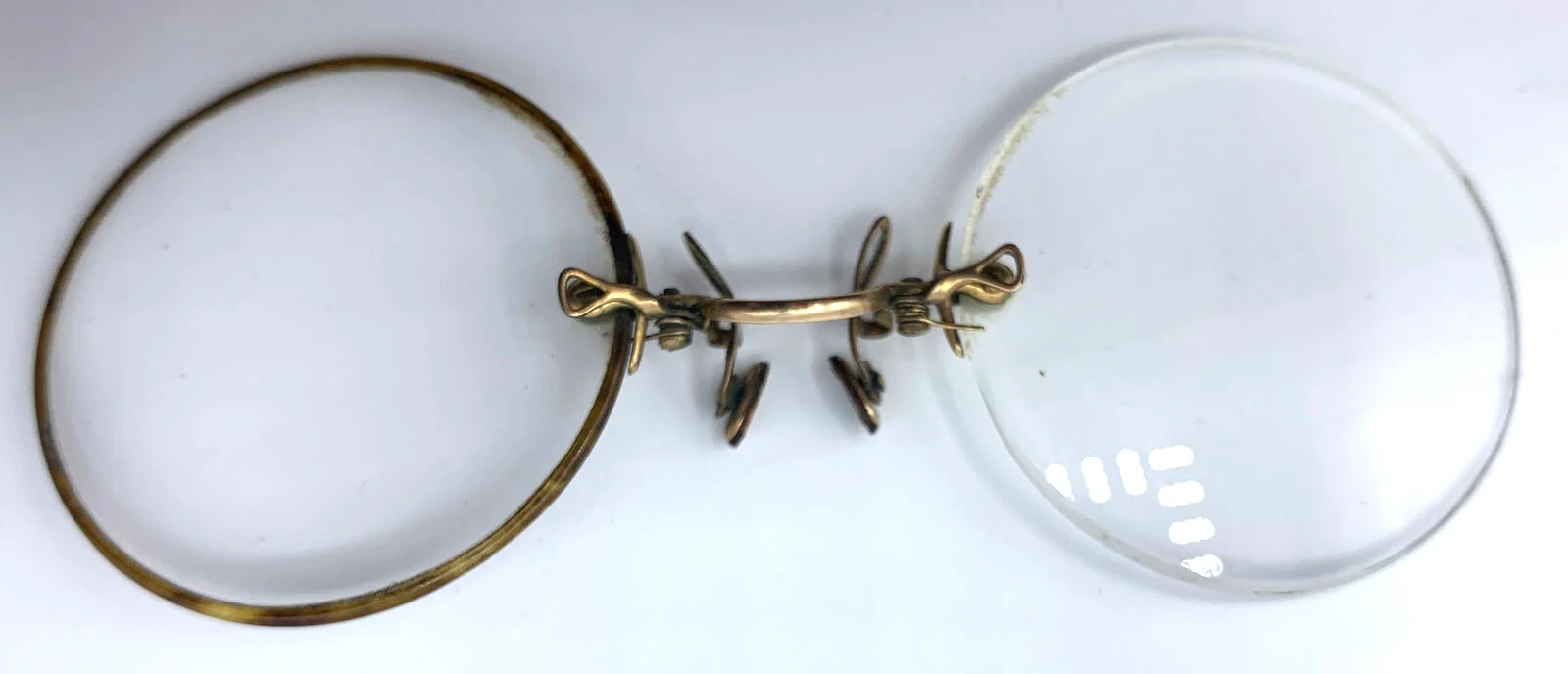 Antique Gold Filled Pince Nez Pinch Nose No Frame Spectacle Eyeglasses Vtg