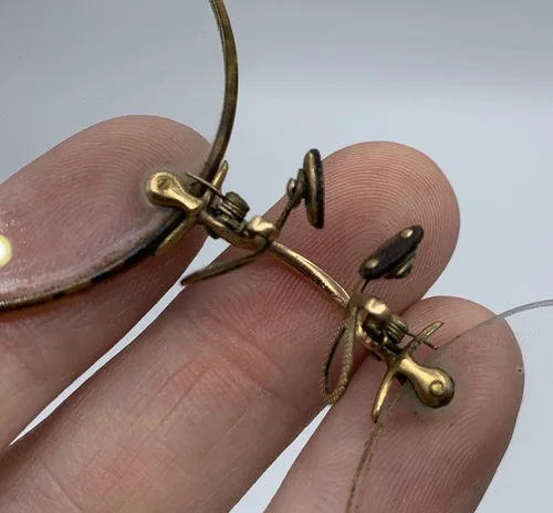 Antique Gold Filled Pince Nez Pinch Nose No Frame Spectacle Eyeglasses Vtg 4