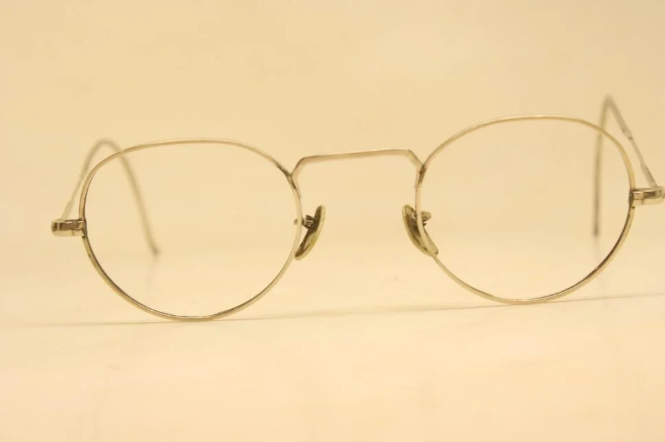 Antique Ovid Eyeglasses Silver Frames BARTLETT 44X38 1930s Vintage Glasses 2
