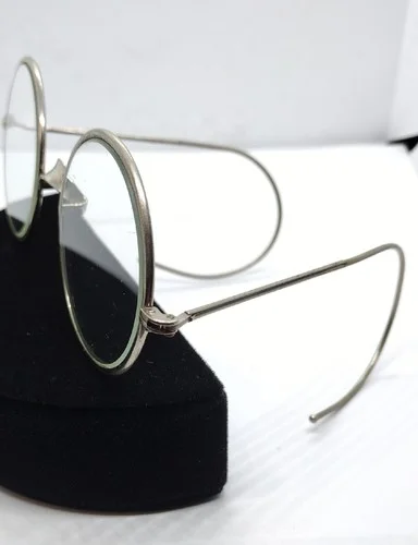 Antique Round Eyeglasses Silvertone Frames Circa 1920s-1930s 2