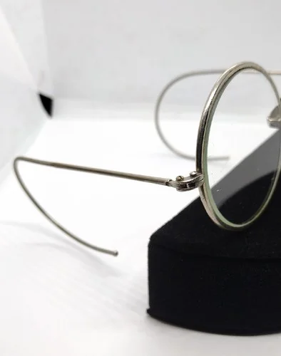 Antique Round Eyeglasses Silvertone Frames Circa 1920s-1930s 3