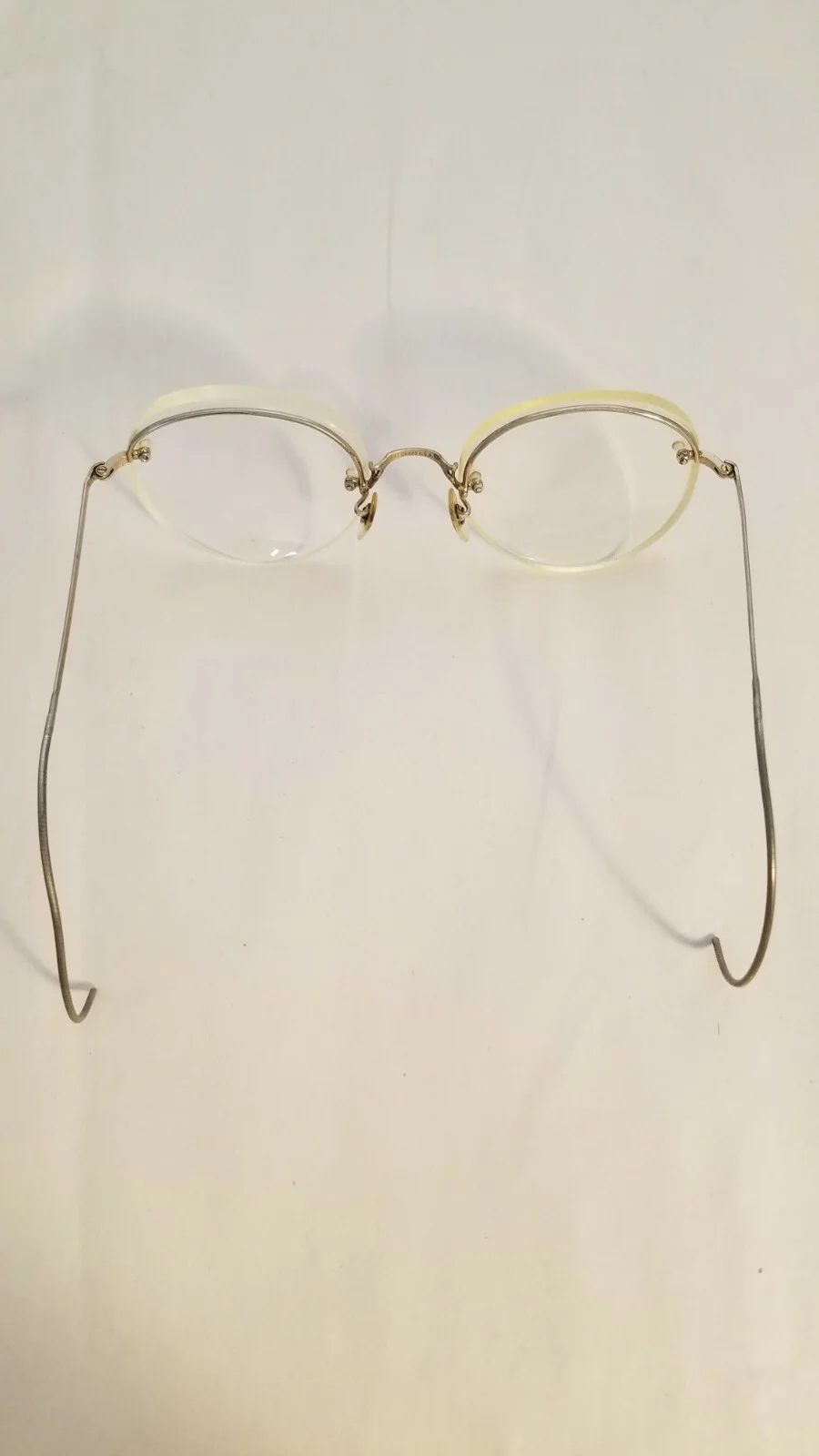 ANTIQUE U.S.A. WIRE RIM EYEGLASSES - ROUND LENS - W/ CASE 3