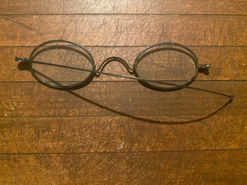 Antique VTG Round Glasses Spectacles Frames 1800-1900 Gold Filled Brass Parts 4