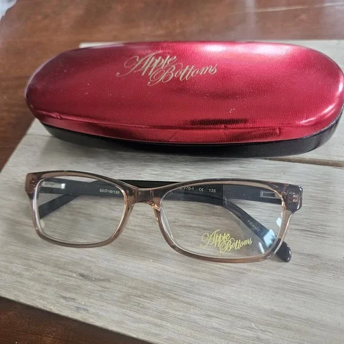 Apple Bottom Womens Eyeglasses Frames Full Rim 52-16-135 Floral Design Case 770