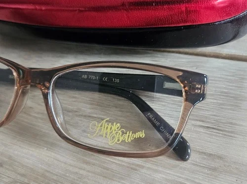 Apple Bottom Womens Eyeglasses Frames Full Rim 52-16-135 Floral Design Case 770 2