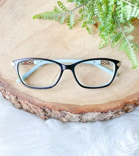 Apple Bottoms Eyeglasses AB764 Black 52 Blue Rectangle Cat Eye Frames 52-15-135 2