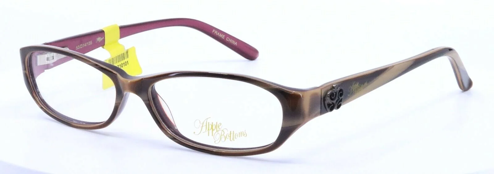 Apple Bottoms Eyeglasses Frames AB 730A-1 Brown Horn Red Rectangular 53-14-135